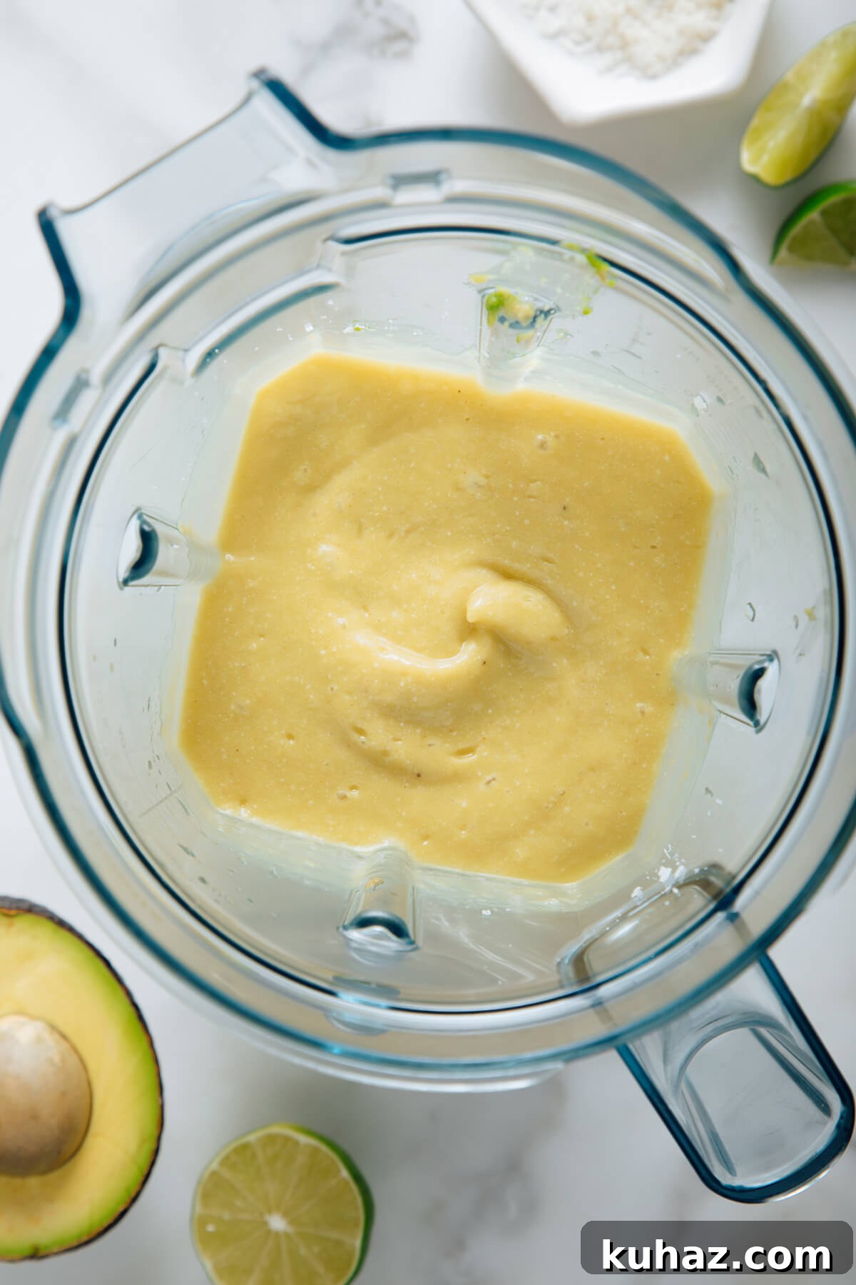 Creamy Pineapple Avocado Smoothie Recipe 5 pineapple avocado smoothie after blending