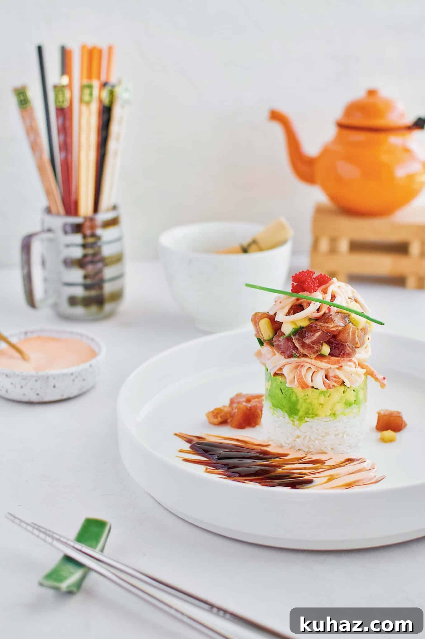 Ahi Tuna Tower with Avocado and Mango 2 Ahi Tuna Tower recipe