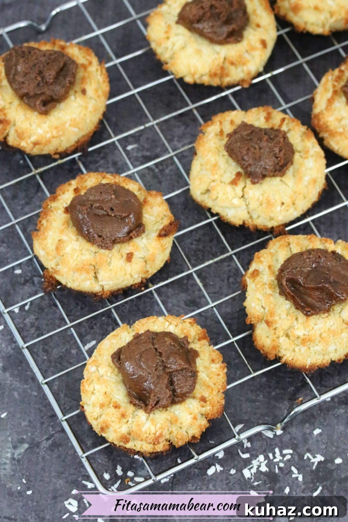 Cookies frosted with chocolate.