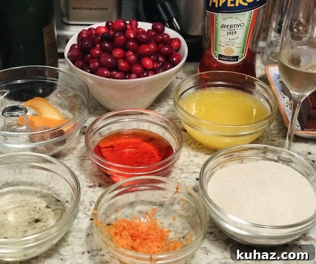 Aperol Spritz Cranberry Sauce ingredients