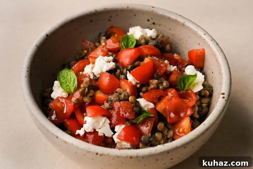 lentil salad recipe bowl of lentil salad