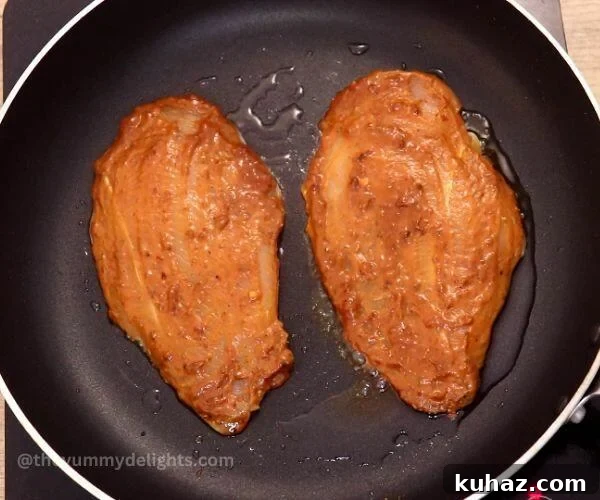 cooking the chicken breast.