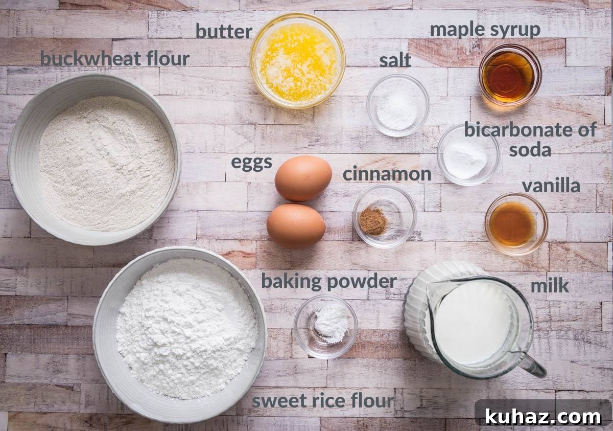 Gluten-Free Waffles: Quick, Crispy and Fluffy Recipe 4 waffle ingredients on table