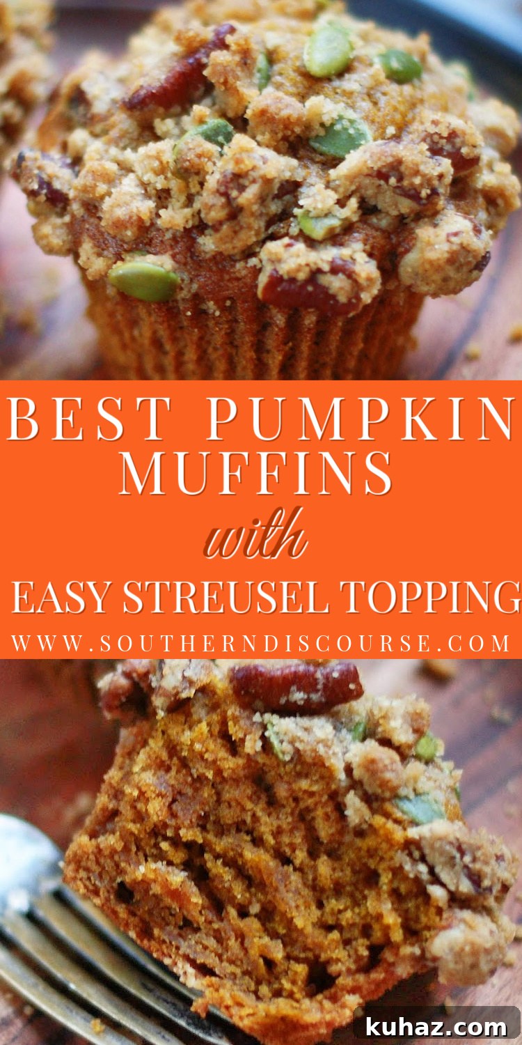 Pumpkin Muffins with Cinnamon Streusel 12 This is the best pumpkin muffin recipe! Light and tender with warm spices, these soft muffins are full of real pumpkin with an easy streusel topping of brown sugar, pecans, cinnamon and pumpkin seeds for a genuine bakery/coffee shop experience at home!