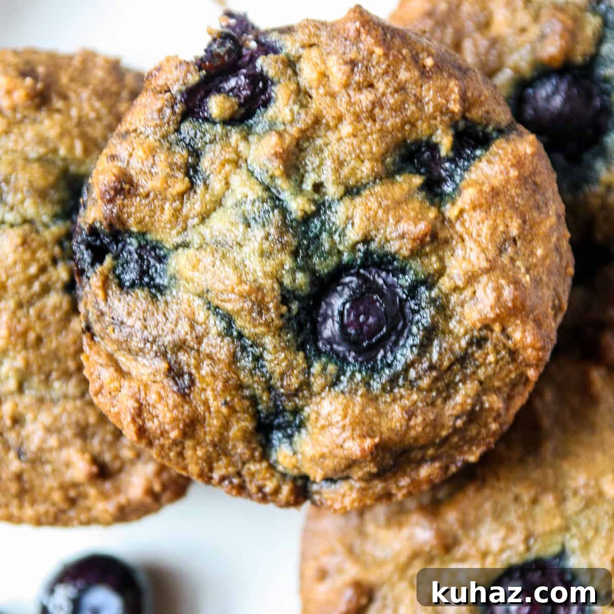 Almond Flour Blueberry Muffins, Tender and Fluffy 2 An almond flour blueberry muffin.