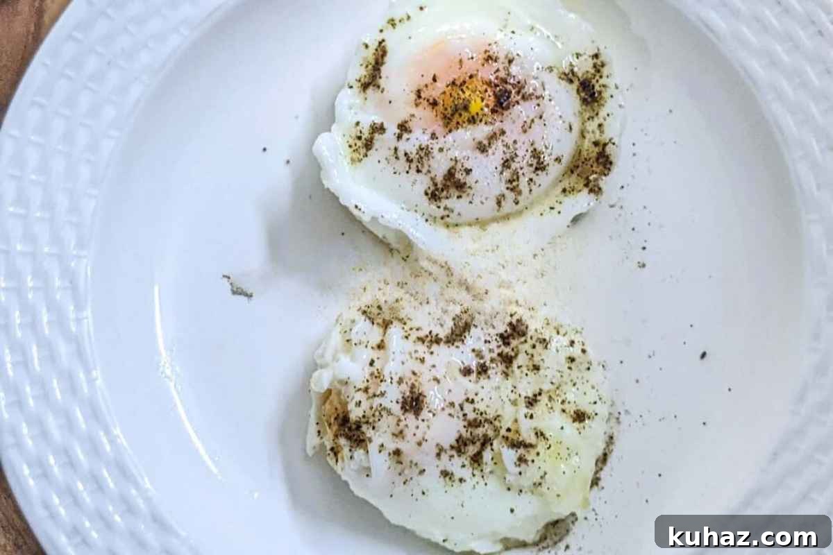 10 Air Fryer Egg Recipes to Transform Breakfast 11 Poached eggs on a plate
