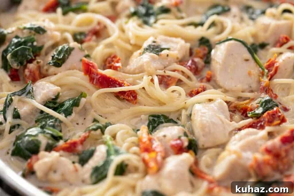 What to Serve with Green Beans 25 Tasty Pairings 11 close up of creamy Tuscan chicken pasta