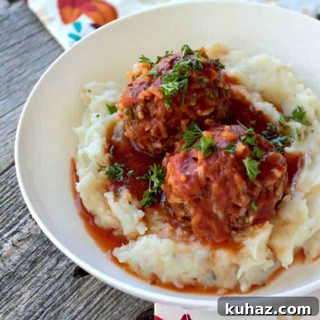 What to Serve with Green Beans 25 Tasty Pairings 17 white bowl with mashed potatoes and porcupine meatballs