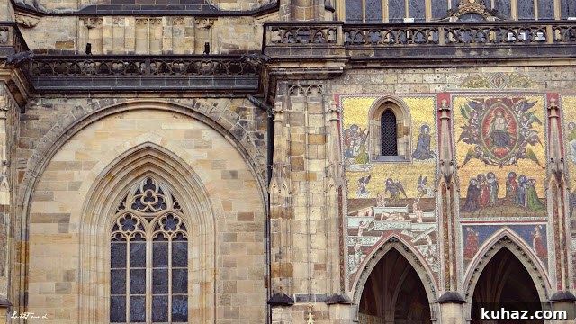A group of people in front of a church