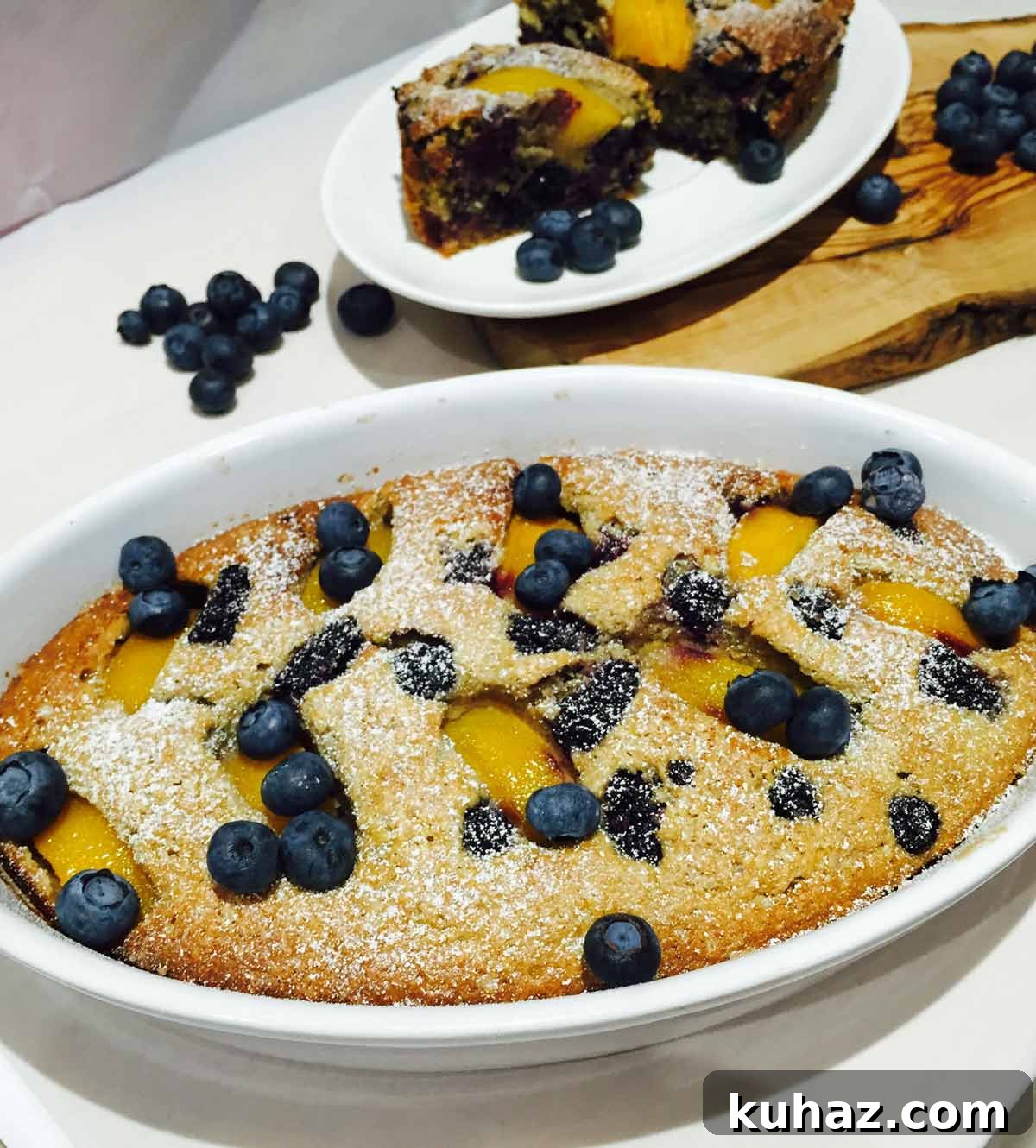Peach and Mixed Berry Cake Recipe 2 Peach and berries cake