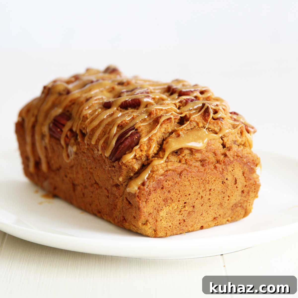 Baked molasses pumpkin bread with pecans