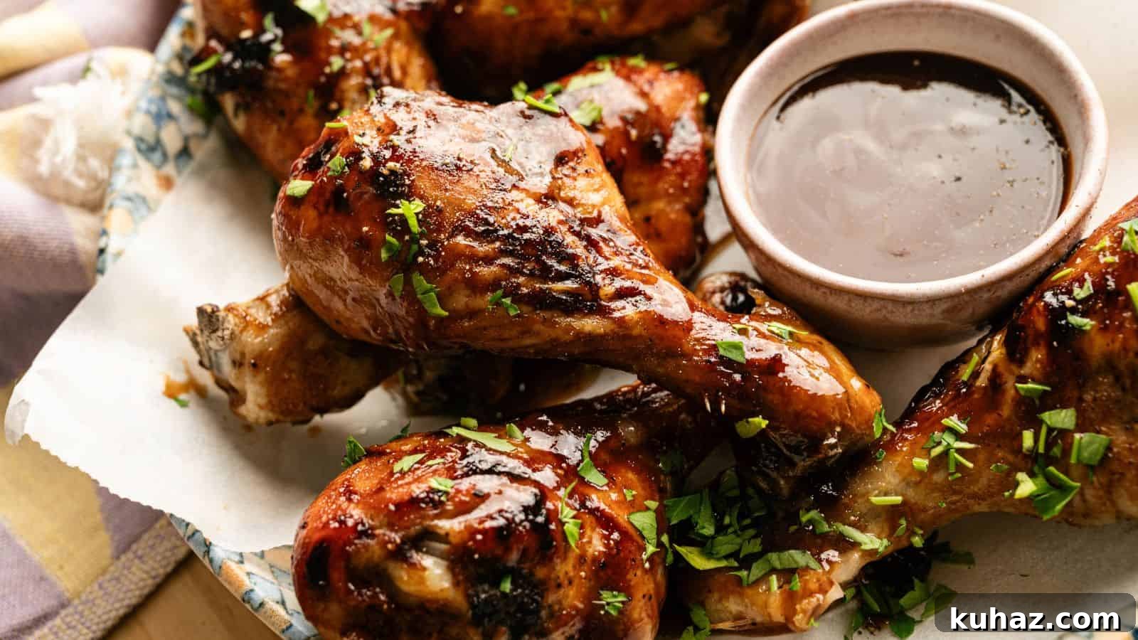 19 BBQ Dinner Recipes That Made Dad Stop Asking What's Next 8 Juicy, crispy glazed chicken drumsticks with herbs and dipping sauce.
