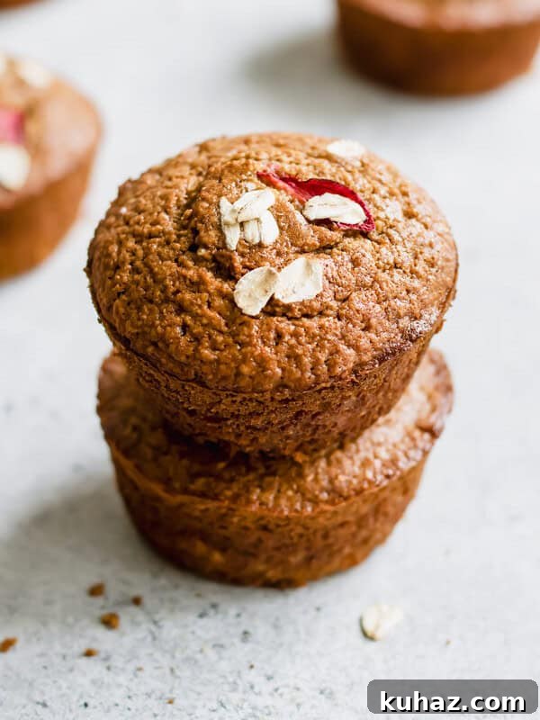 rhubarb oat bran muffins