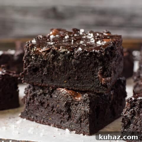 Fudgy Dark Chocolate Zucchini Brownies Recipe