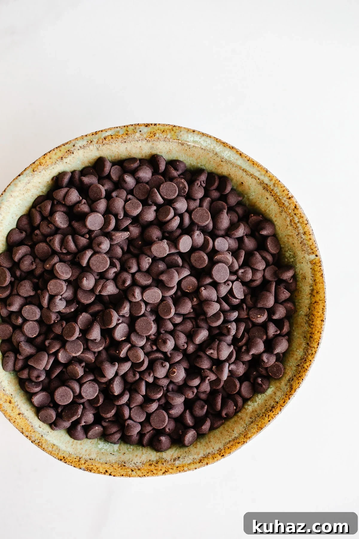 A bowl of mini chocolate chips.