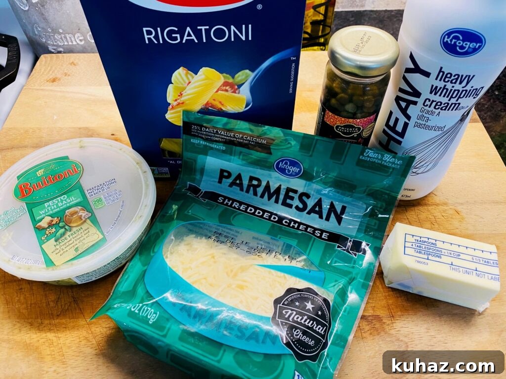 Creamy Pesto Salmon Pasta 2 ingredients for this dish