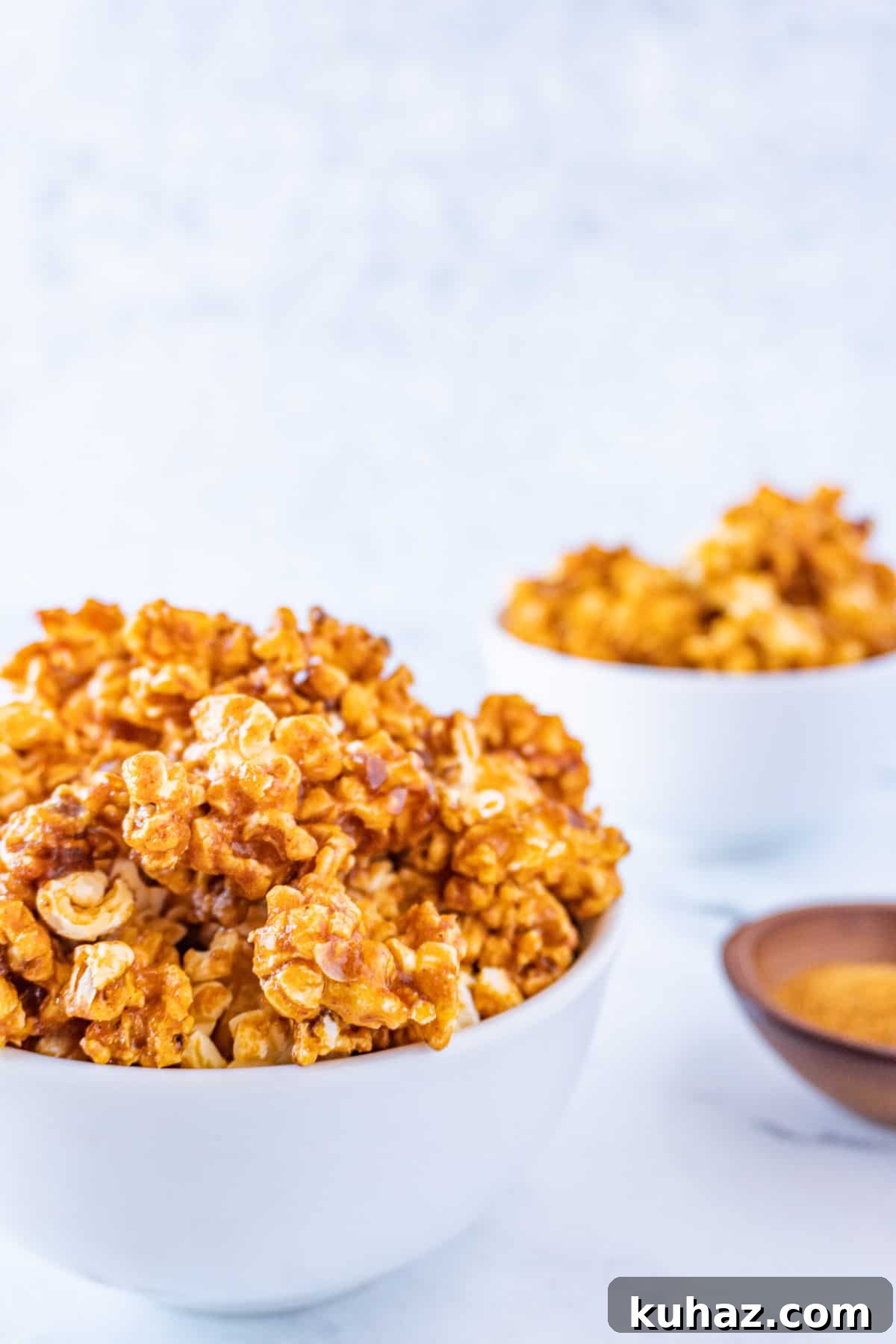 Spicy Buffalo Popcorn Recipe 2 buffalo popcorn in a bowl