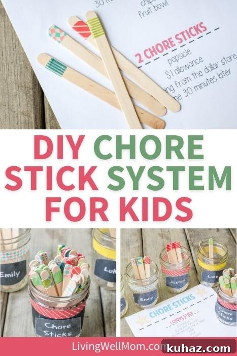 How to Make Chore Sticks for Kids: A System That Works 11 diy chore system for kids pinterest image
