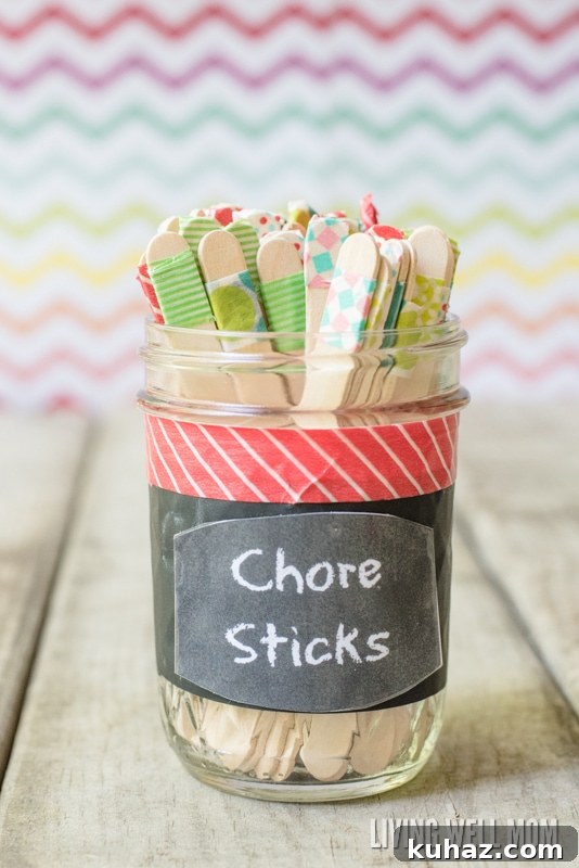 How to Make Chore Sticks for Kids: A System That Works 5 diy chore system for kids using craft sticks in a jar