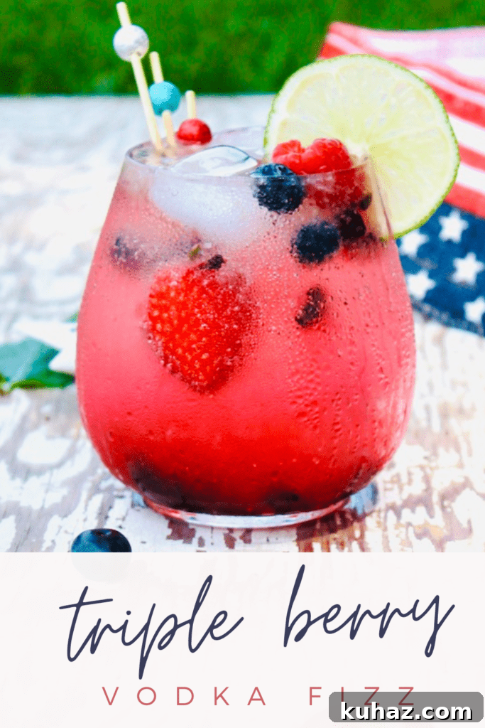Sparkling Berry Vodka Cocktail for July 4th 2 berry cocktail