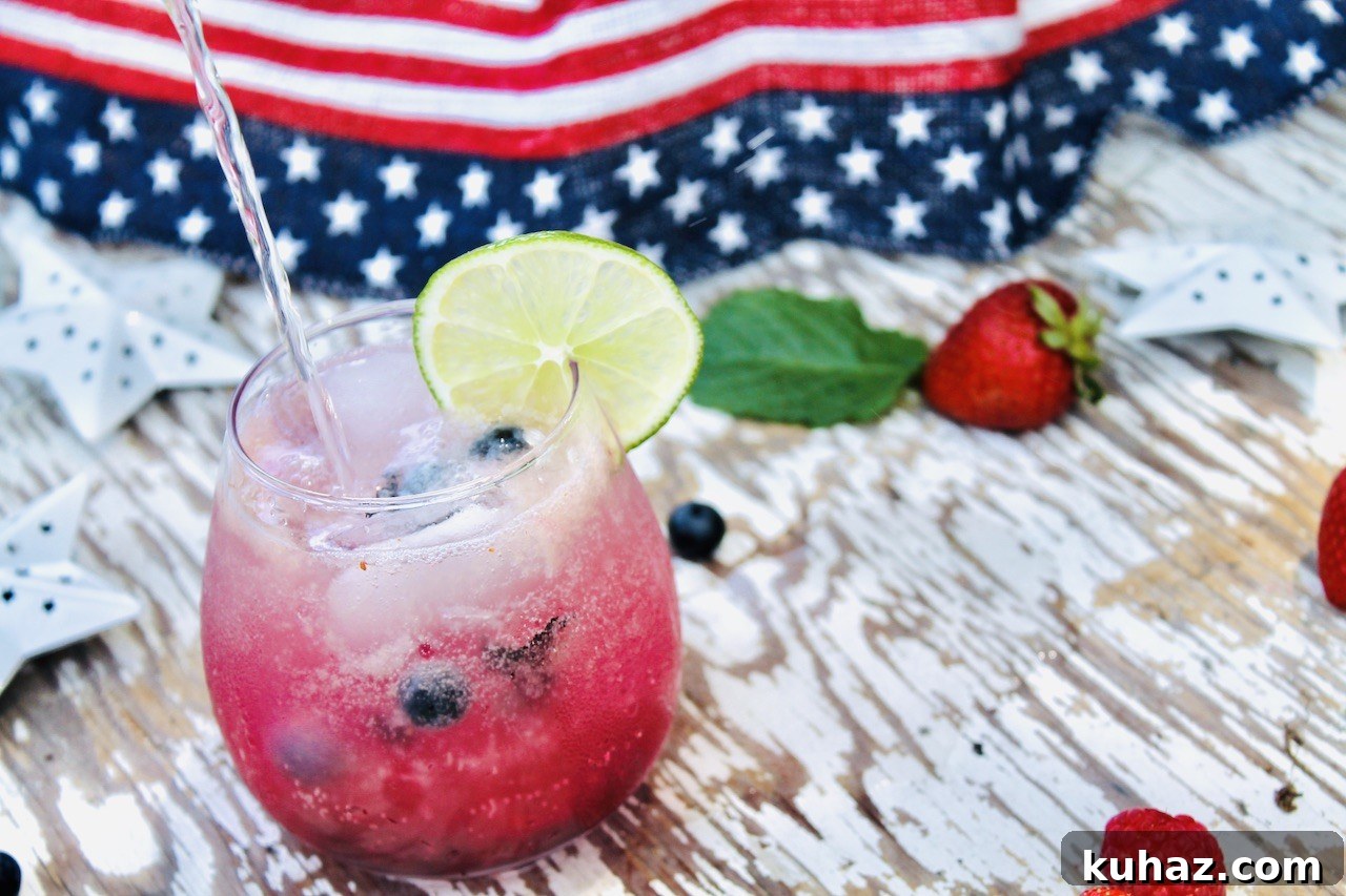 Sparkling Berry Vodka Cocktail for July 4th 5 4th of july cocktail with vodka