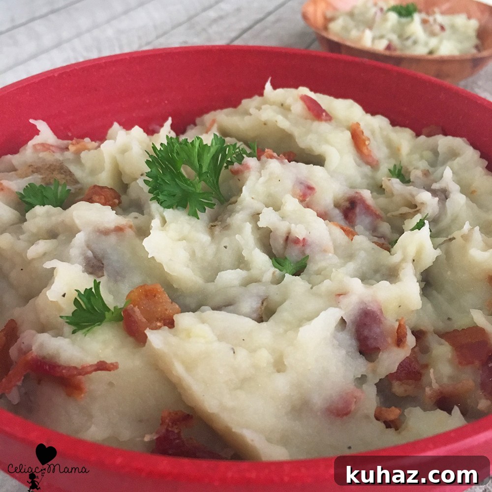 Dairy-Free Mashed Potatoes with Crispy Bacon 2 dairy free mashed potatoes with bacon