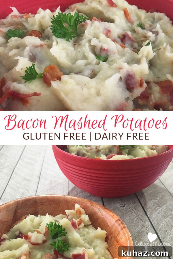Dairy-Free Mashed Potatoes with Crispy Bacon 5 dairy-free-mashed-potatoes-celiac-mama-pin