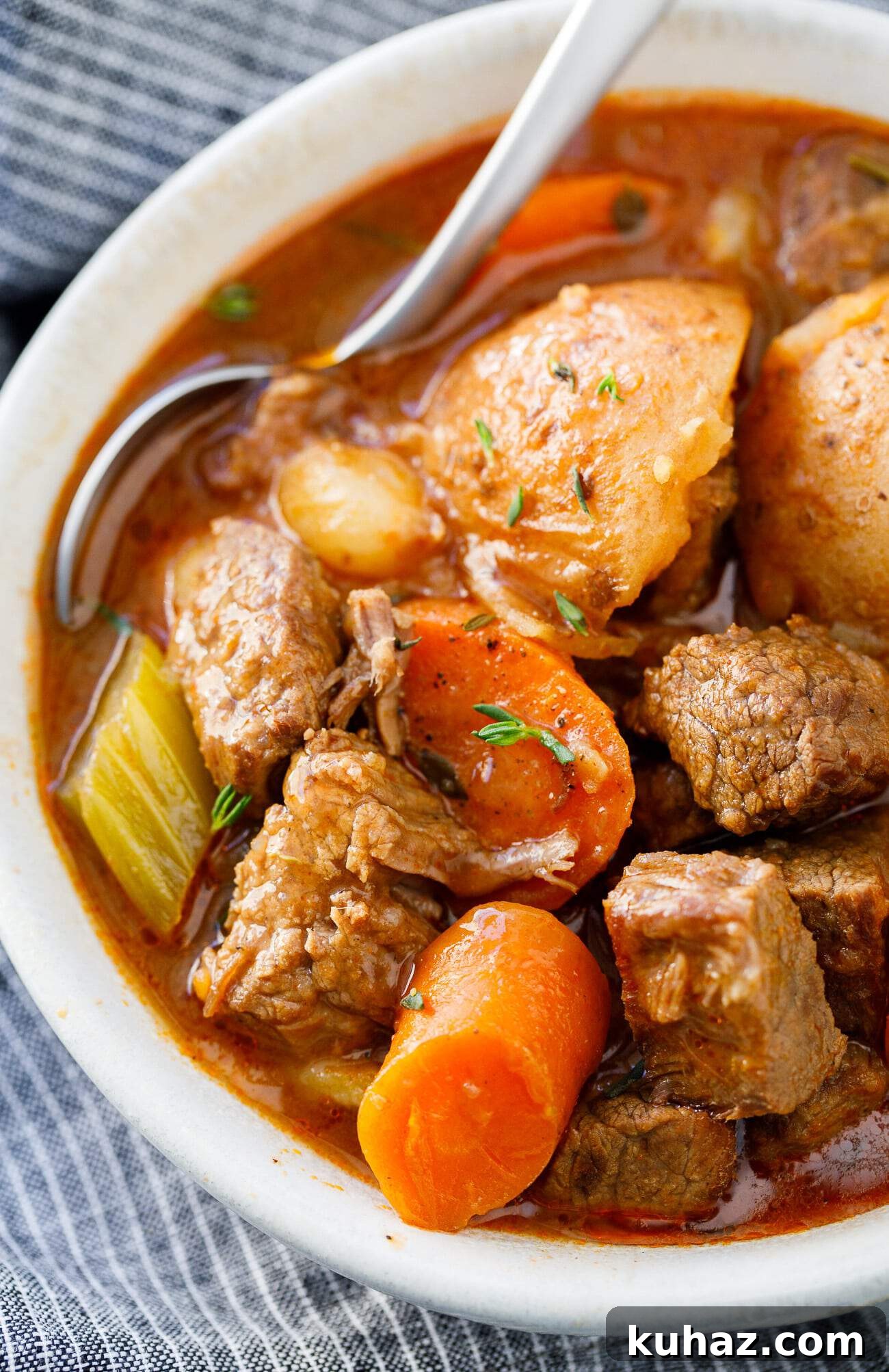 Instant Pot Beef Stew Recipe: Tender Beef and Veggies 2 Instant Pot Beef Stew Recipe - This easy pressure cooker beef stew is a hearty family meal that tastes AMAZING!