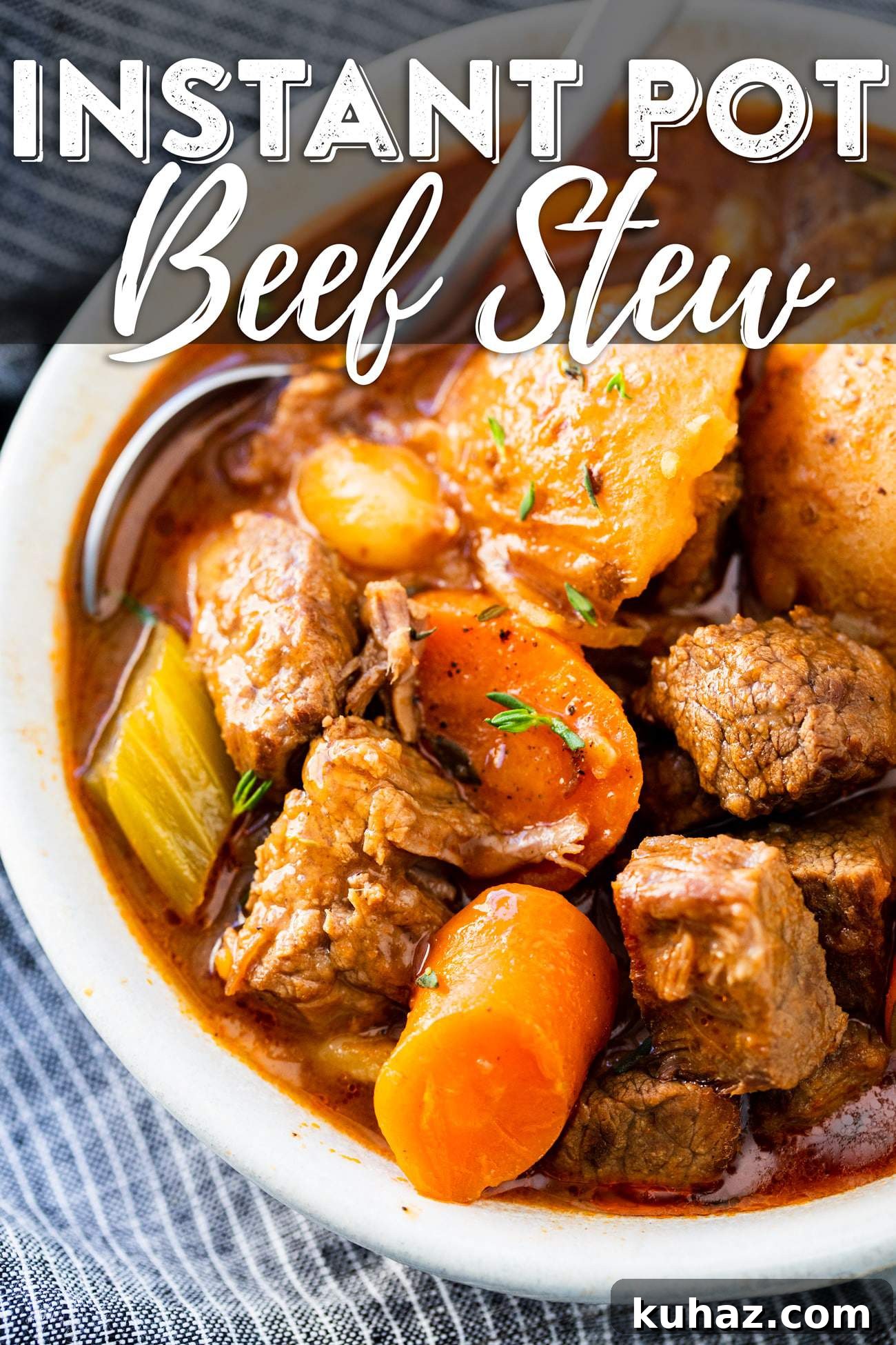 Instant Pot Beef Stew Recipe: Tender Beef and Veggies 4 Instant Pot Beef Stew Recipe - This easy pressure cooker beef stew is a hearty family meal that tastes AMAZING!