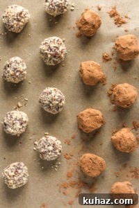 Homemade Chocolate Hazelnut Rum Truffles Recipe 15 rum truffles on parchment paper