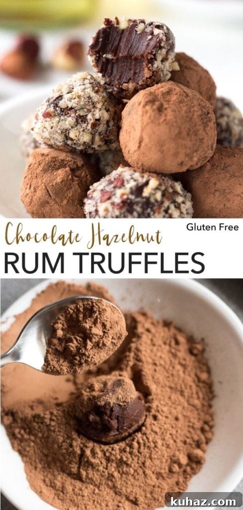 Homemade Chocolate Hazelnut Rum Truffles Recipe 18 pin for hazelnut rum truffles