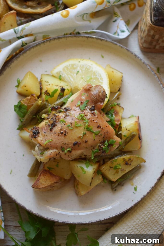 Sheet Pan Lemon Herb Chicken with Roasted Vegetables 13 Lemon chicken with potatoes.