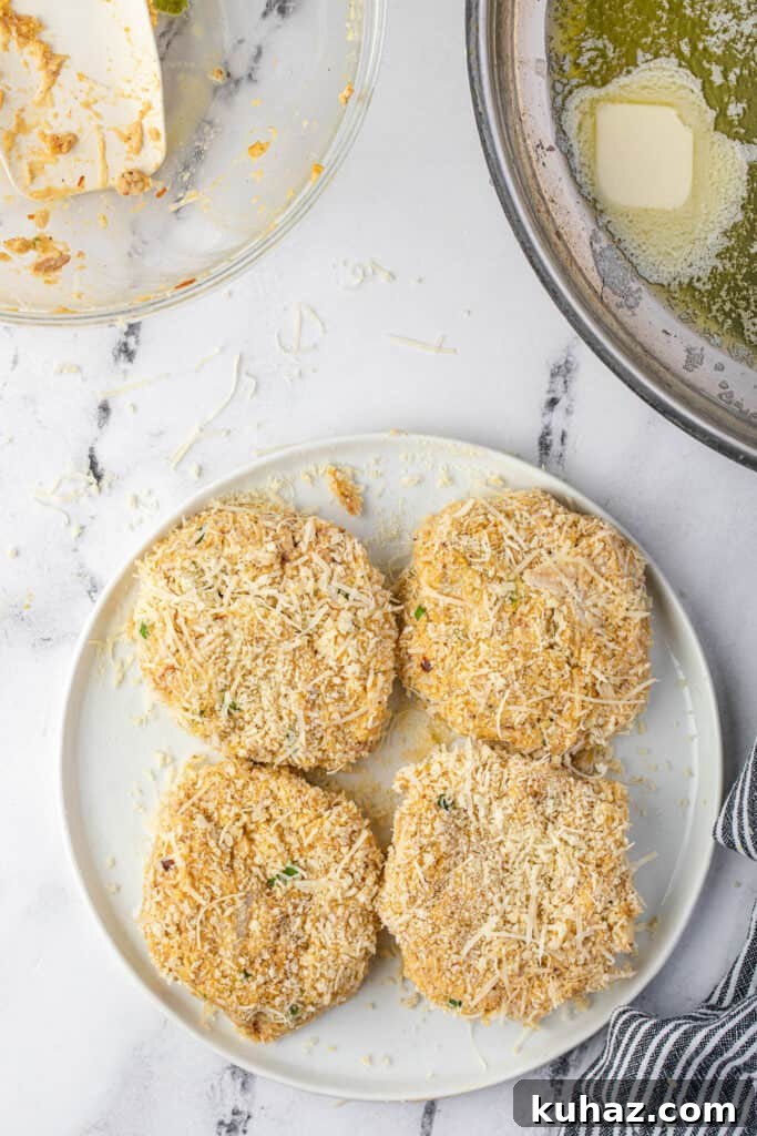 breaded crab cakes before cooking