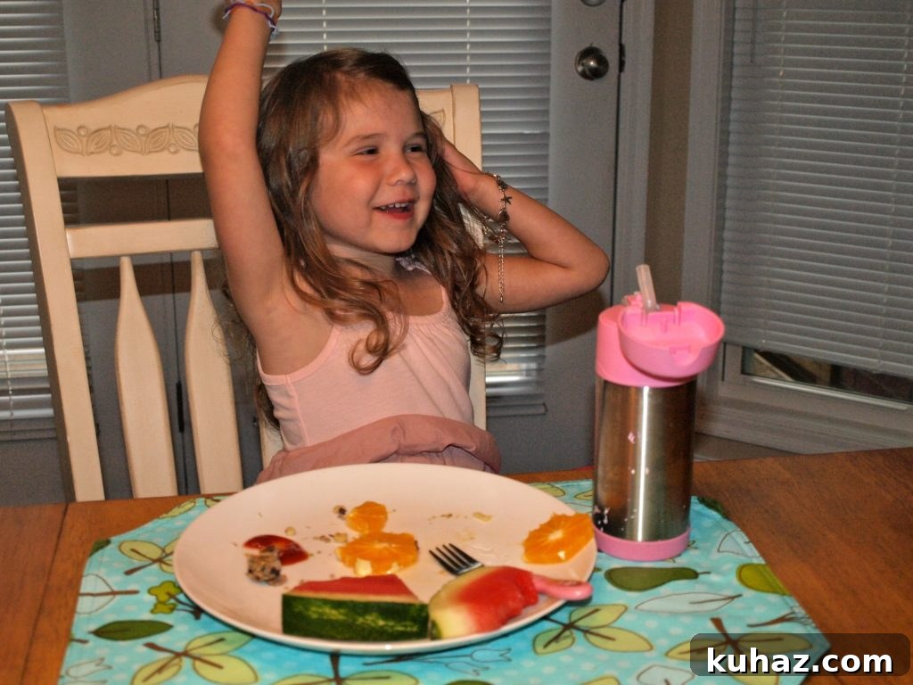 Meghan eating broccoli 2