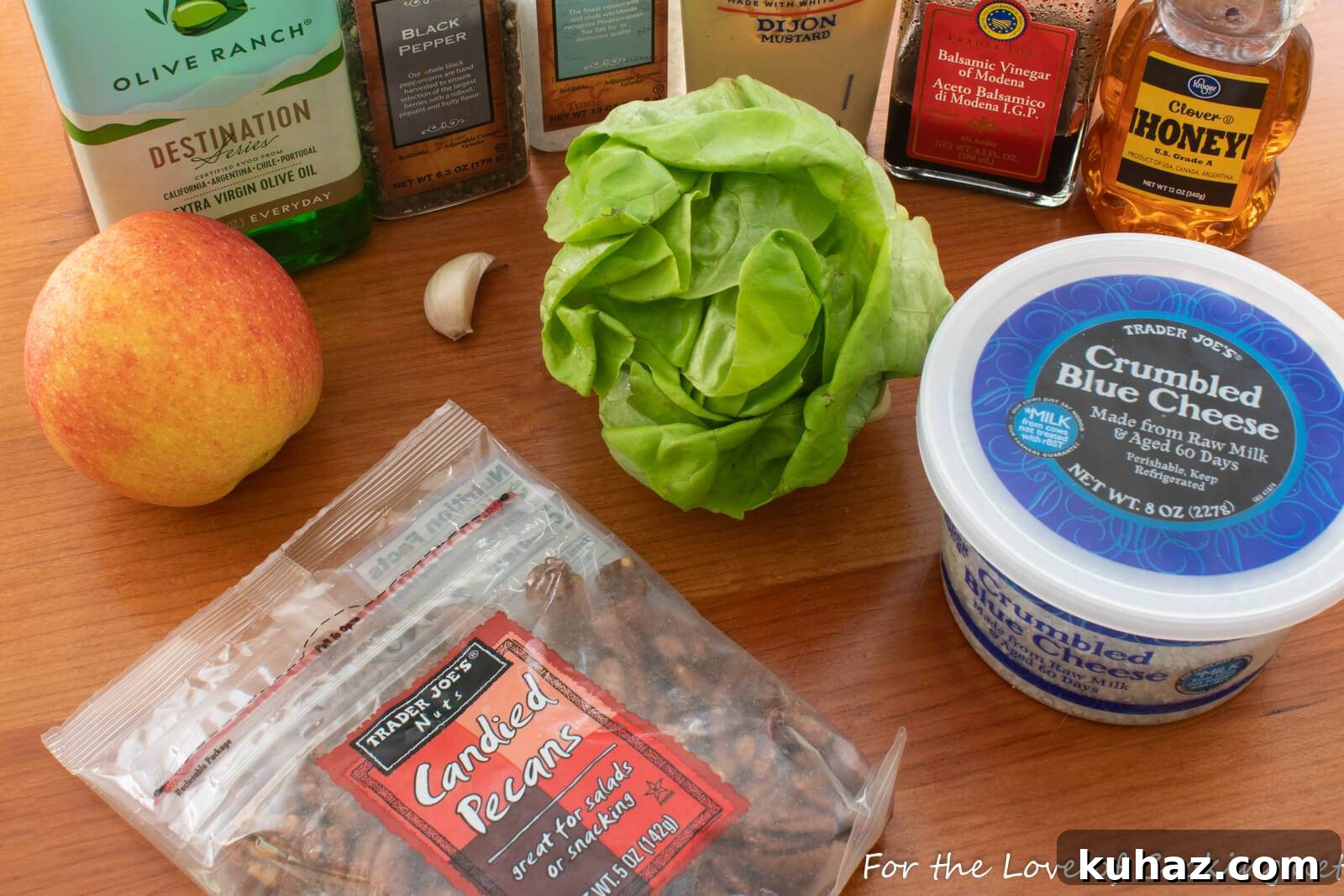 Butter Lettuce with Blue Cheese, Apples and Candied Pecans with a Balsamic Vinaigrette Butter Lettuce with Blue Cheese, Apples and Candied Pecans with a Balsamic Vinaigrette