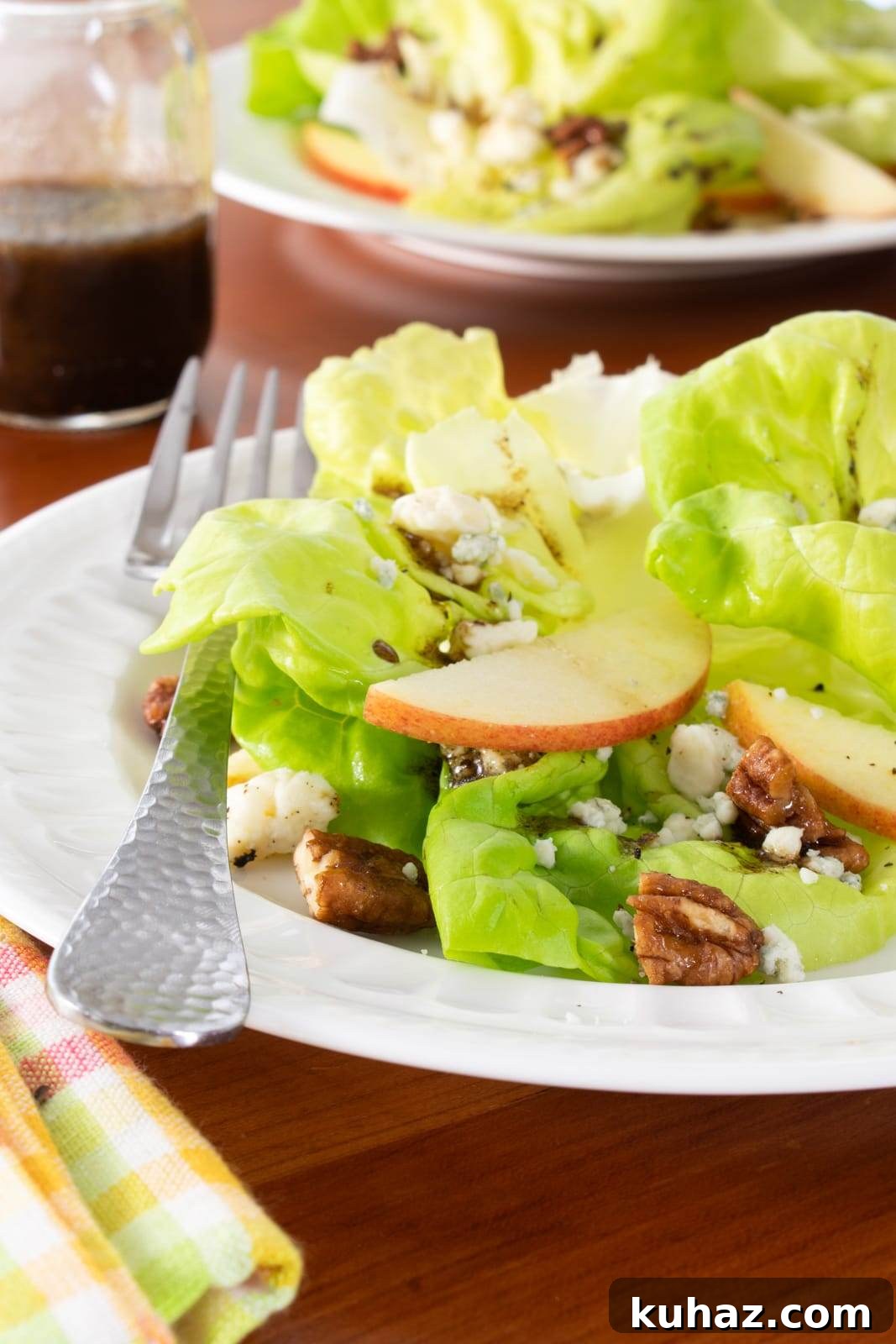 Butter Lettuce with Blue Cheese, Apples, and Candied Pecans with a Balsamic Vinaigrette Butter Lettuce with Blue Cheese, Apples, and Candied Pecans with a Balsamic Vinaigrette