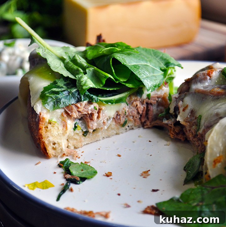 Pot roast sandwich on a plate