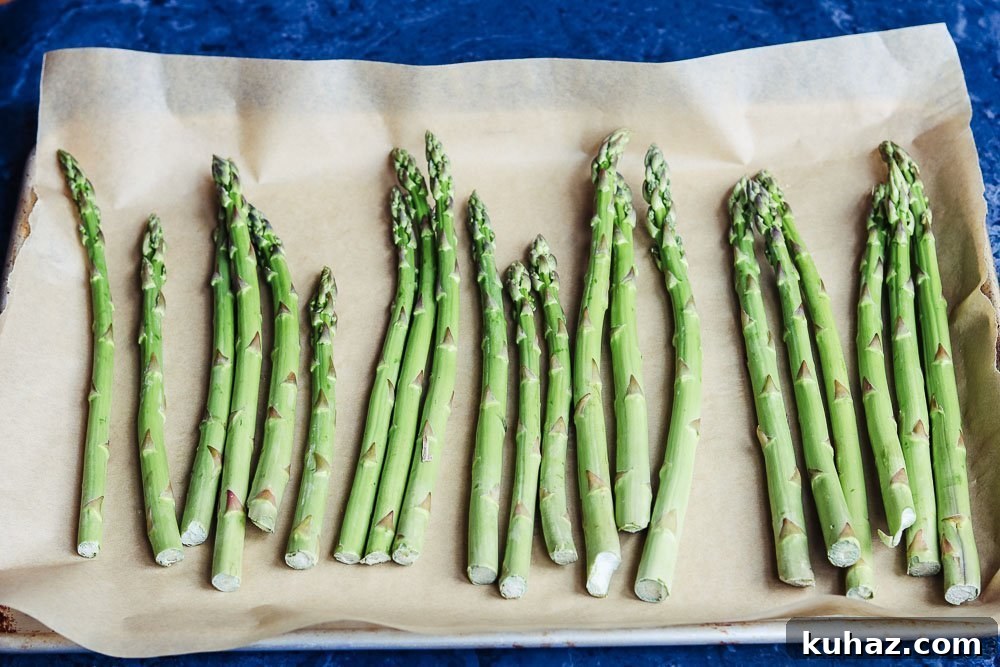 Roasted Asparagus and Tomato Pesto Melt Recipe 4 asparagus on tray