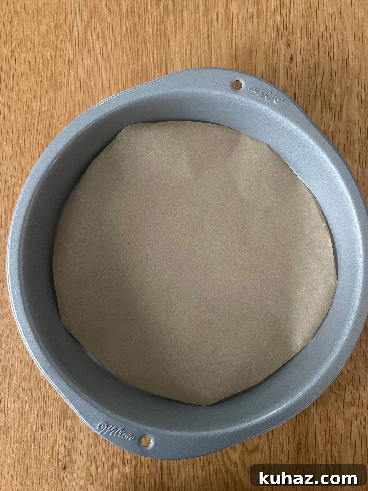 A lined baking tin.