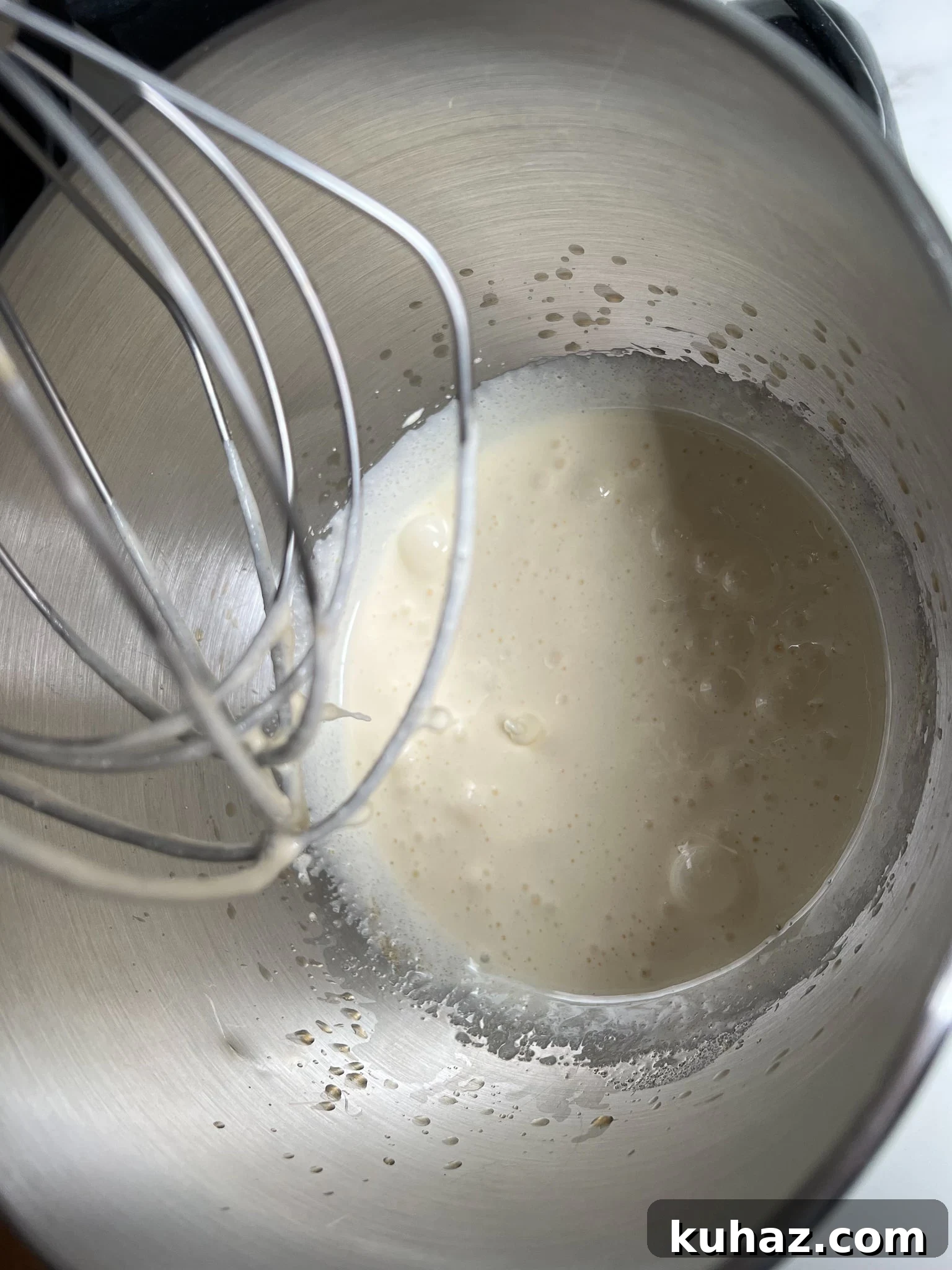 Eggs and sugar whipped together