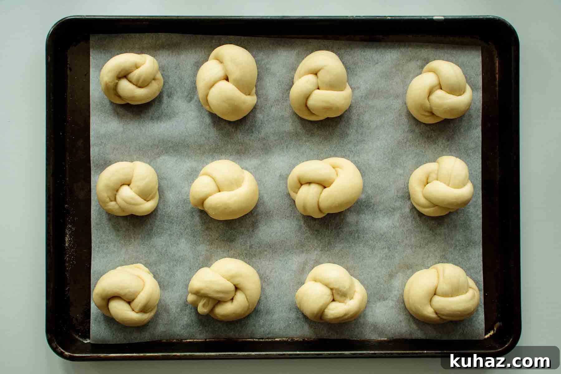 Soft Challah Rolls Recipe for Fluffy Challah Buns 12 Challah rolls before second rise.