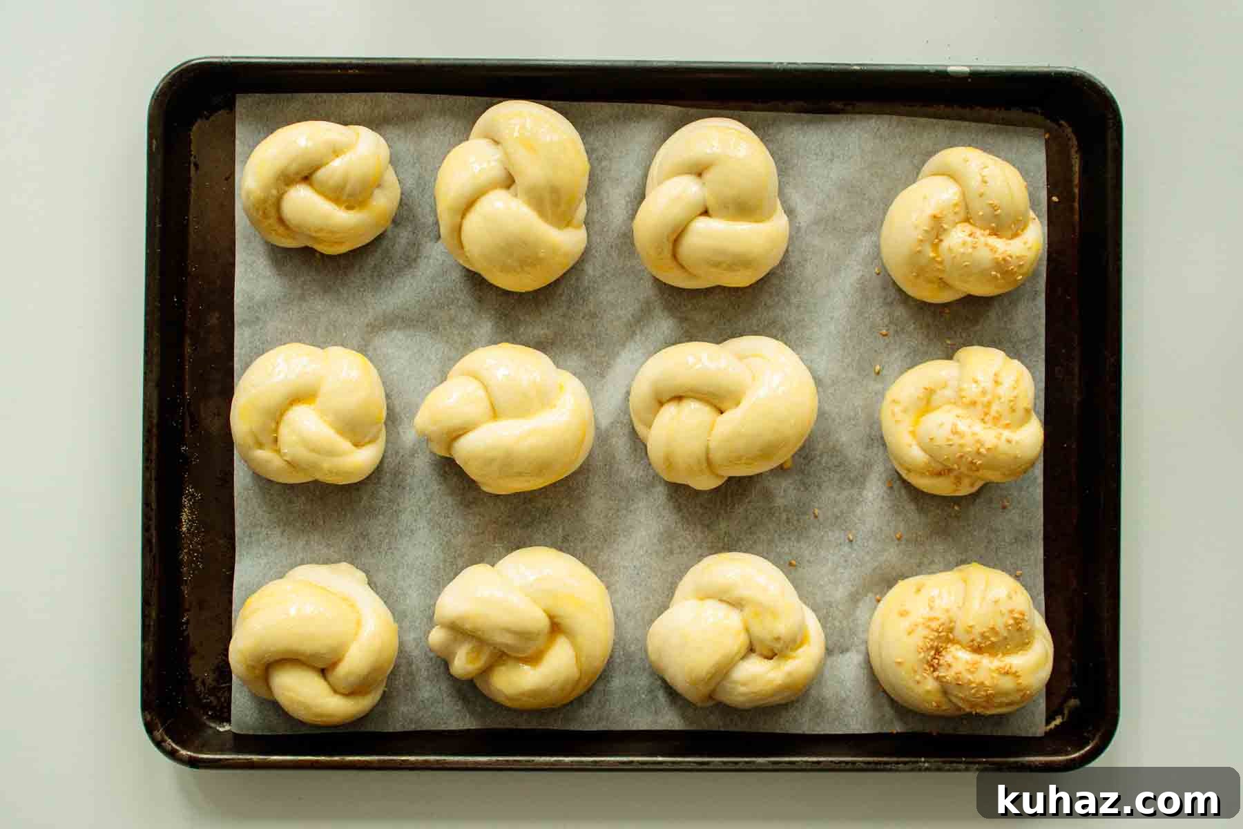 Soft Challah Rolls Recipe for Fluffy Challah Buns 13 Challah rolls after second rise.