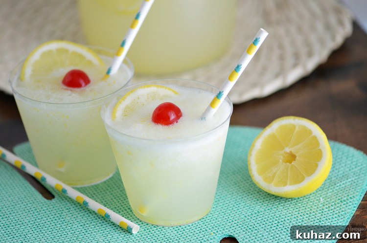 Homemade frozen lemonade drink