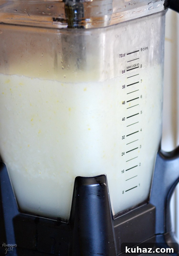 Blended homemade frozen lemonade
