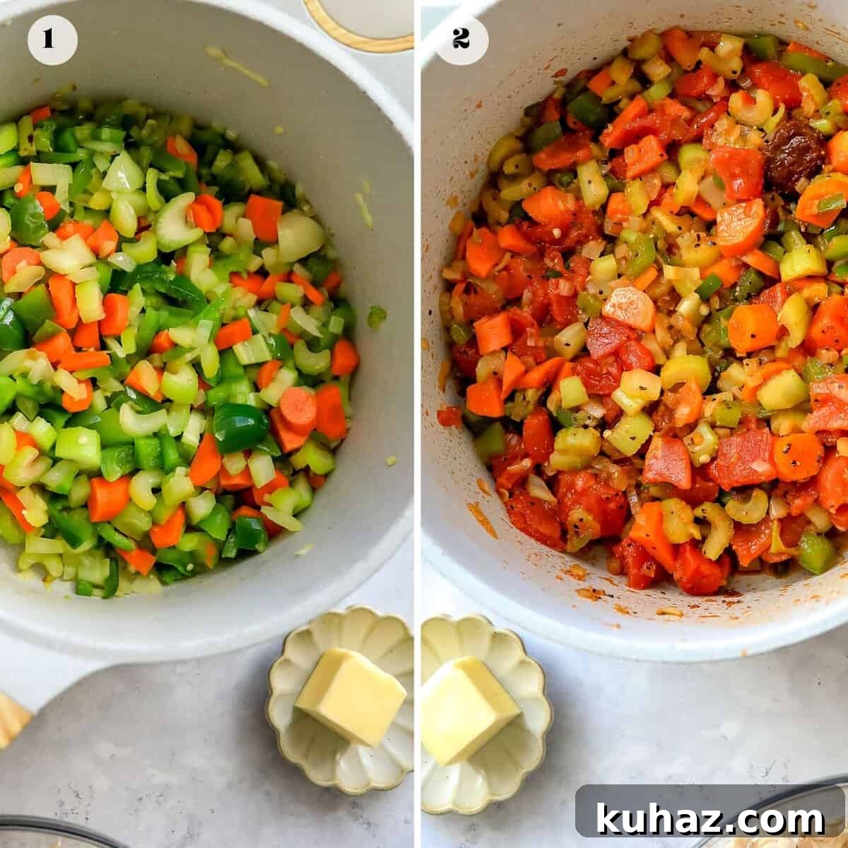 Spicy Buffalo Chicken Chili Recipe 4 Steps to make this recipe in a large pot with veggies.