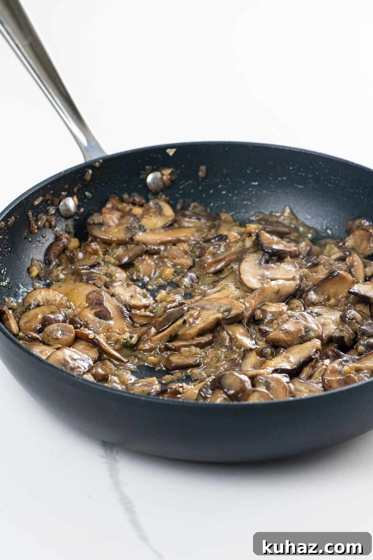 Marsala Mushrooms with Garlic and Herbs 2 marsala mushrooms in a pan