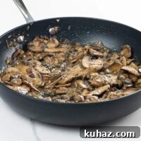 Marsala Mushrooms with Garlic and Herbs 6 marsala mushrooms in a pan