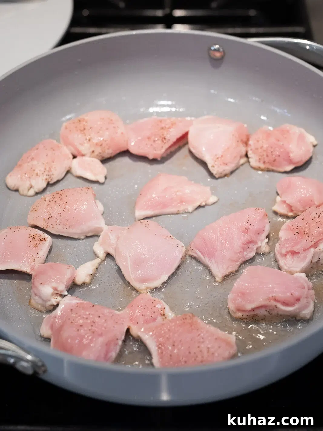Garlic Soy Chicken and Broccoli Stir Fry Recipe 5 cooking chicken in a skillet