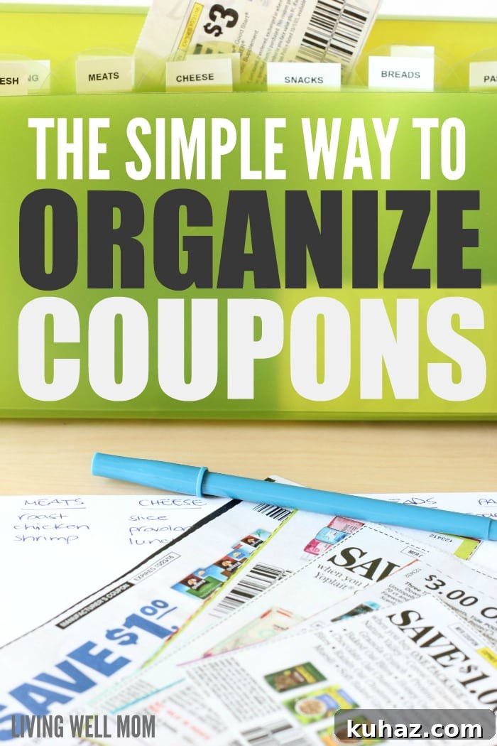 The Simple Way to Organize Coupons - you don’t need a complicated system to save money with coupons. Find out how to do it quickly and easily here, plus a new time-saving tip that will make a huge difference!