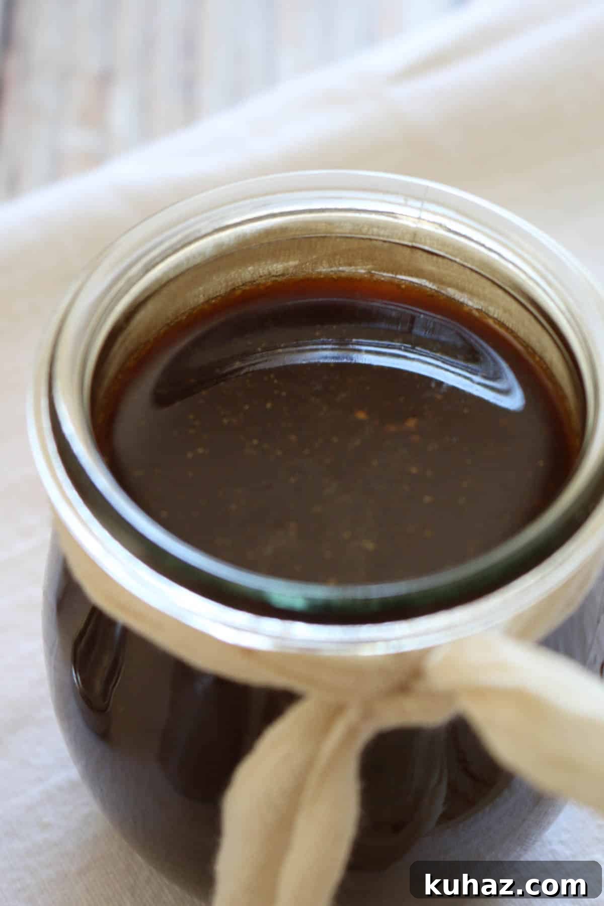 Homemade Worcestershire Sauce Recipe 7 Worcestershire sauce in a jar with a bow